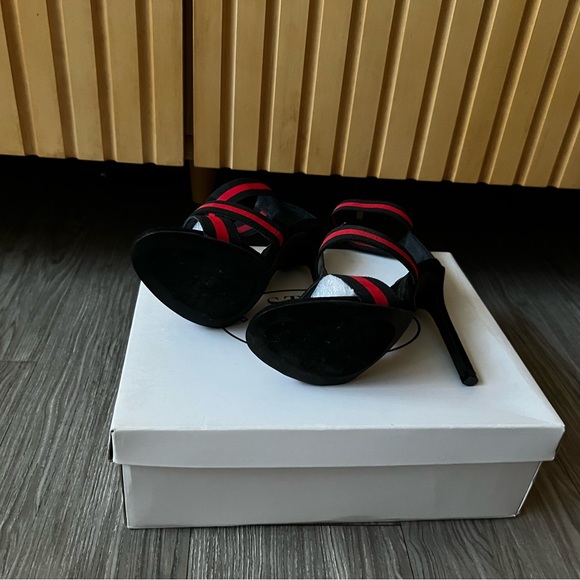 Steve Madden Black & Red Strappy Heels - Picture 5 of 5